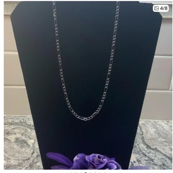 BRAND NEW Nordstrom Silver 925 Figaro chain  Necklace - Picture 4 of 8